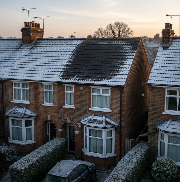Frost Patterns On The Roof